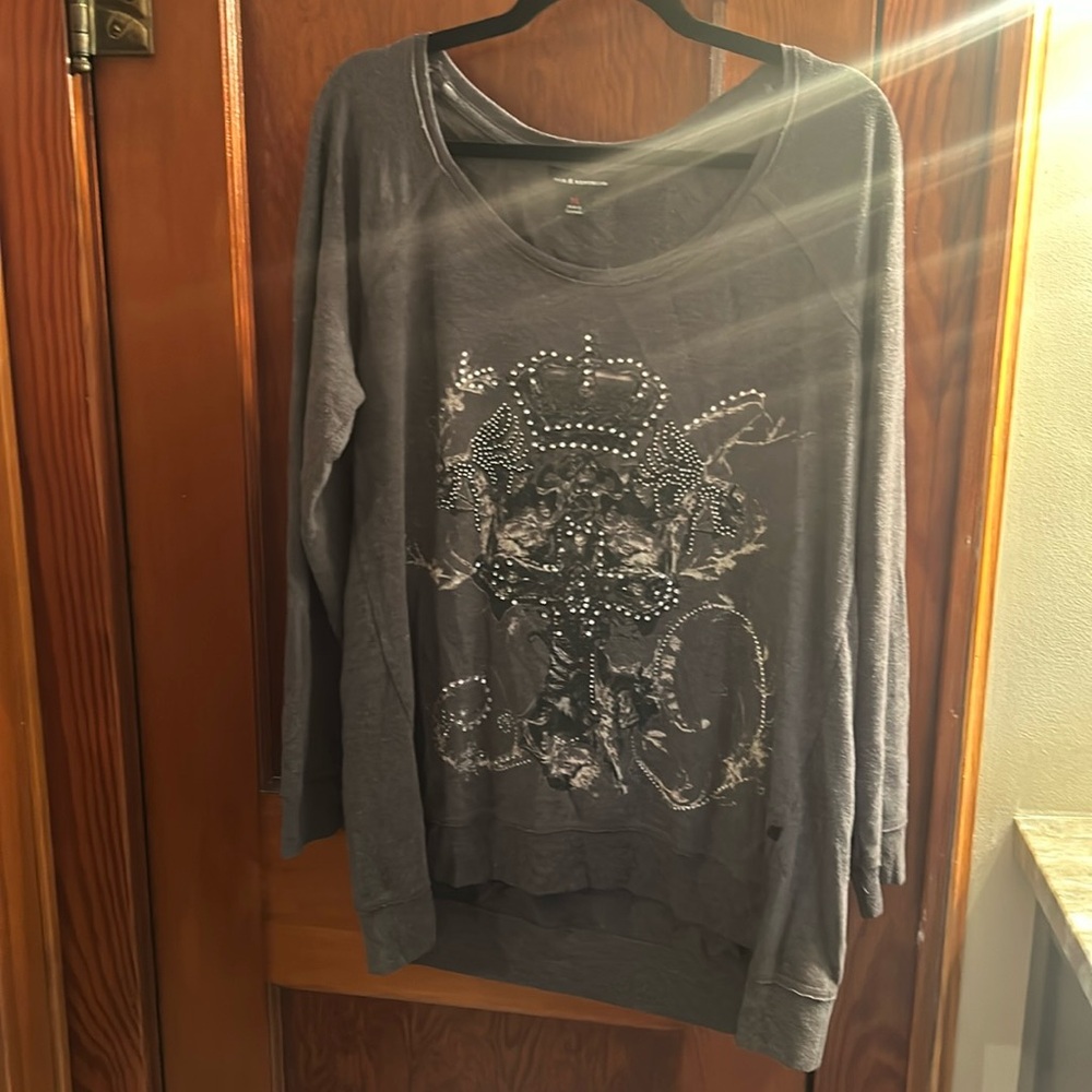 Dark grey Rock and Republic sweatshirt.  Super soft.